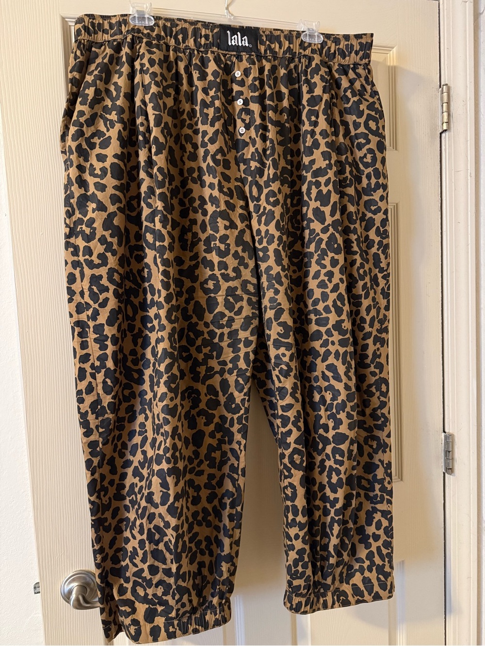 Dressed in LALA Leopard Print Brown & Black Jogger Pants